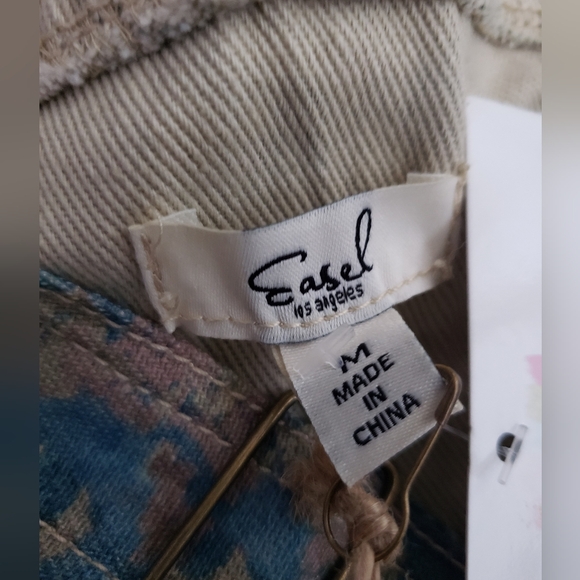 NWT Easel Laney Mae Overalls Watercolor Patchwork - Picture 7 of 11